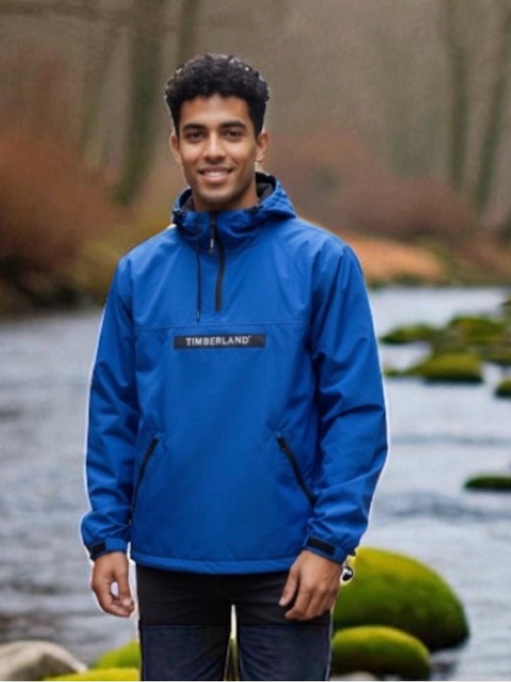 Timberland Rain Windbreaker Jacket Blue sz Medium Beautiful condition VTG